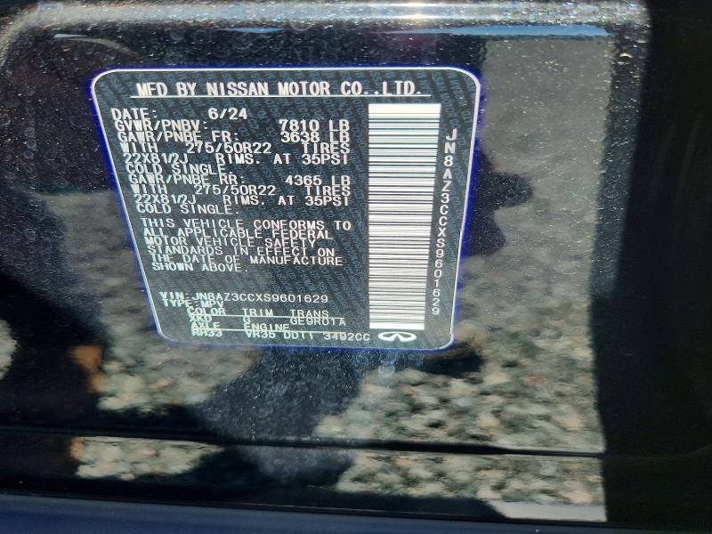 Aukcja sprzedaży 2025 Infiniti Qx80, vin: JN8AZ3CCXS9601629, numer aukcji: 45536956
