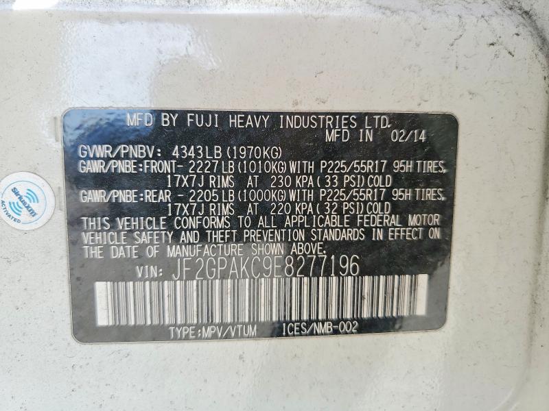 Продажа на аукционе авто 2014 Subaru Crosstrek, vin: JF2GPAKC9E8277196, номер лота: 45859166
