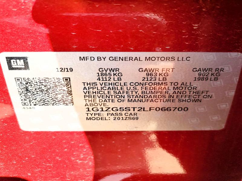 Aukcja sprzedaży 2020 Chevrolet Malibu, vin: 1G1ZG5ST2LF066700, numer aukcji: 47386706