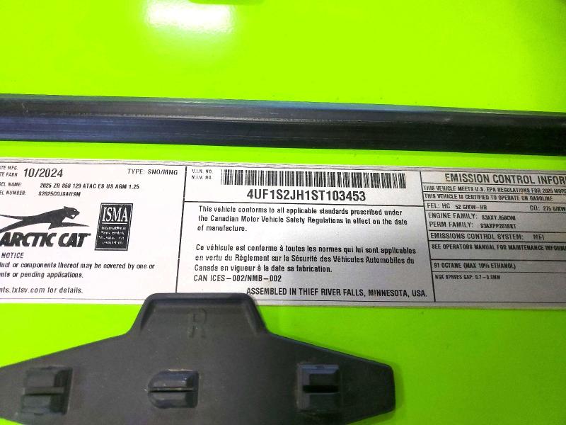 Aukcja sprzedaży 2025 Arctic Cat Arctic Cat, vin: 4UF1S2JH1ST103453, numer aukcji: 45741806