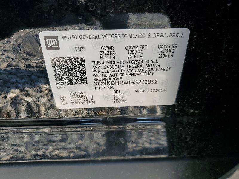 Продаж на аукціоні авто 2025 Chevrolet Blazer, vin: 3GNKBHR40SS211032, номер лоту: 47207866