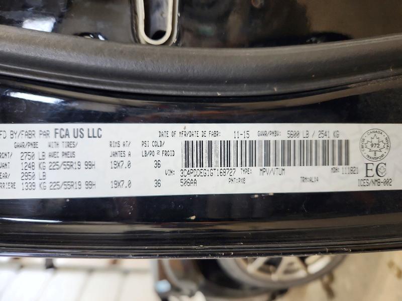 Продаж на аукціоні авто 2016 Dodge Journey, vin: 3C4PDDEG1GT168727, номер лоту: 41654766