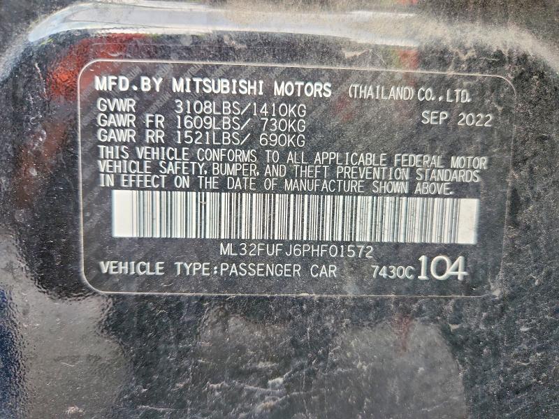 Aukcja sprzedaży 2023 Mitsubishi Mirage, vin: ML32FUFJ6PHF01572, numer aukcji: 47215696