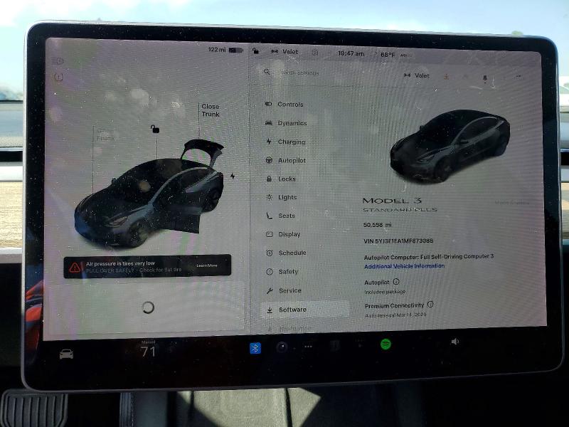 41595036 :رقم المزاد ، 5YJ3E1EA1MF873088 vin ، 2021 Tesla Model 3 مزاد بيع