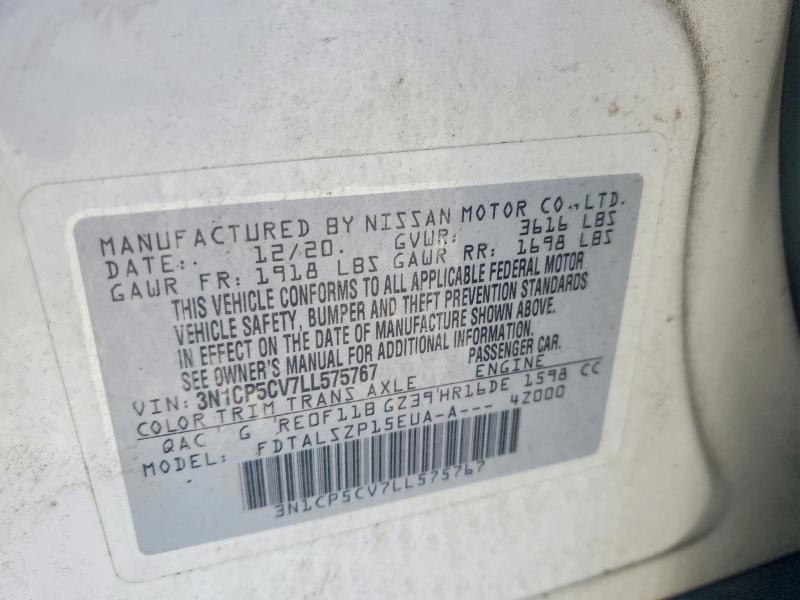 2020 Nissan Kicks მანქანა იყიდება აუქციონზე, vin: 3N1CP5CV7LL575767, აუქციონის ნომერი: 47077806