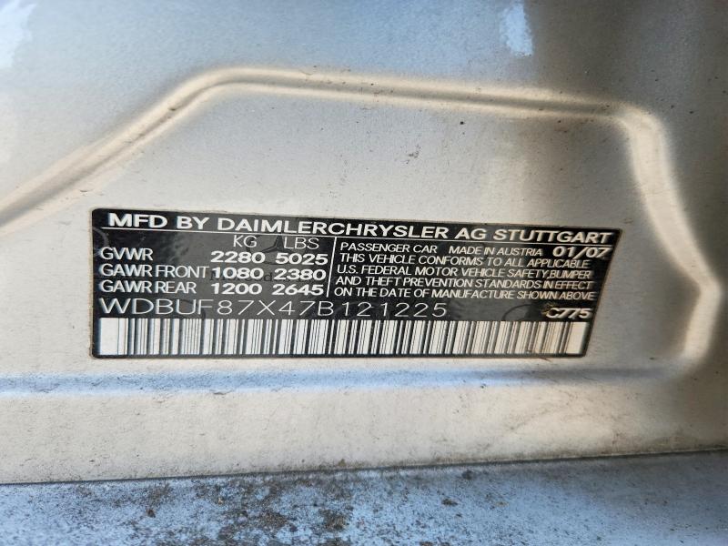 Продажа на аукционе авто 2007 Mercedes-benz E-class, vin: WDBUF87X47B121225, номер лота: 48203276