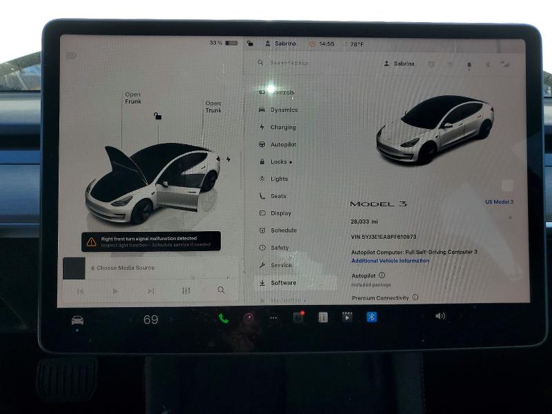 Auction sale of the 2023 Tesla Model 3, vin: 5YJ3E1EA8PF610973, lot number: 79456595