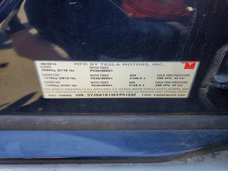 Продажа на аукционе авто 2014 Tesla Model S, vin: 5YJSA1S13EFP51202, номер лота: 47623156