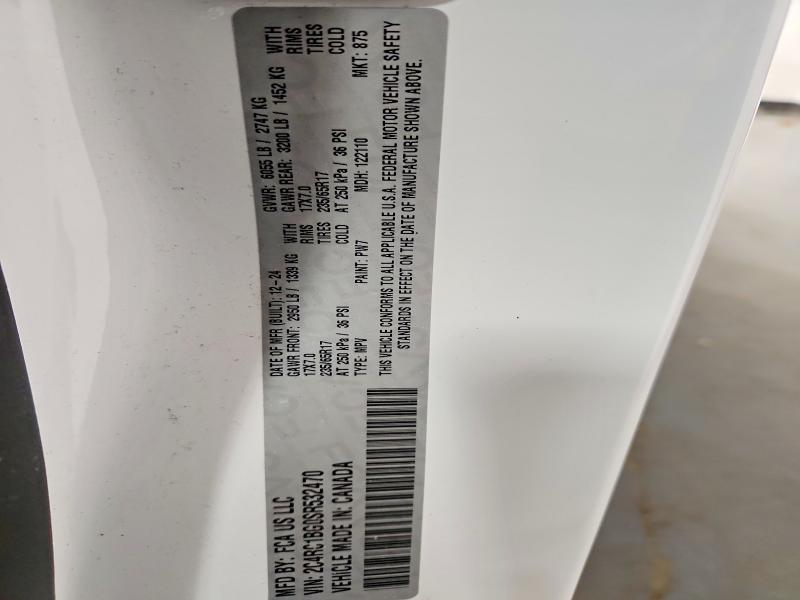 Auction sale of the 2025 Chrysler Pacifica, vin: 2C4RC1BG0SR532470, lot number: 46747416