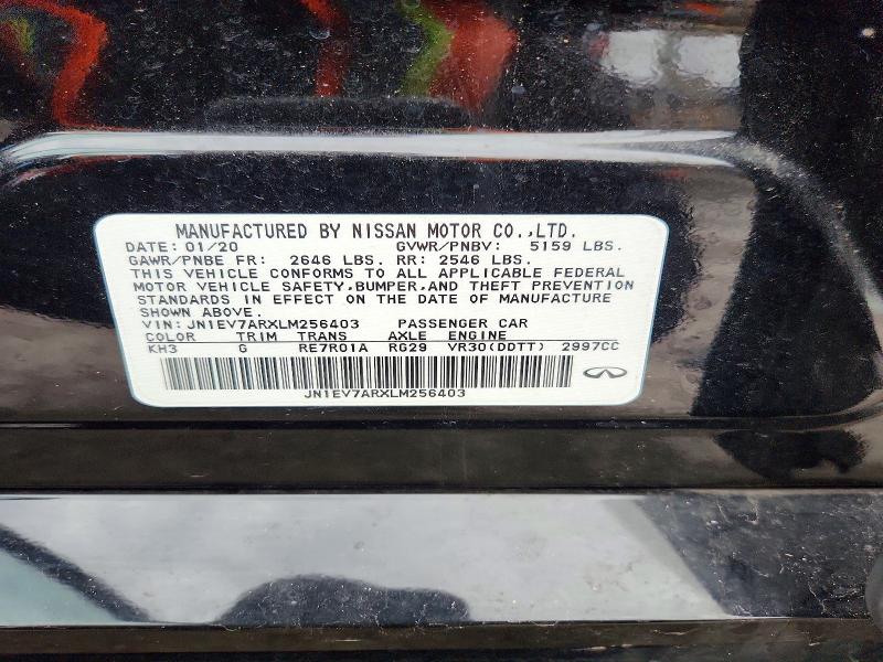 Aukcja sprzedaży 2020 Infiniti Q50, vin: JN1EV7ARXLM256403, numer aukcji: 48055026
