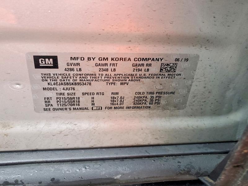Aukcja sprzedaży 2019 Buick Encore, vin: KL4CJASB5KB953478, numer aukcji: 45520126