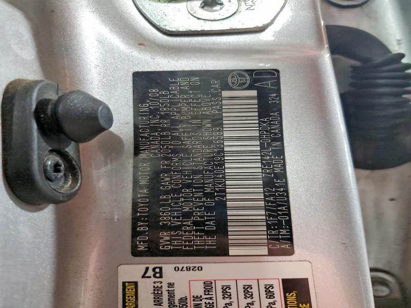 46493226 :رقم المزاد ، 2T1KU40E19C136589 vin ، 2009 Toyota Matrix مزاد بيع