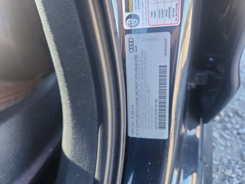 45549236 :رقم المزاد ، WAUF2AFCXHN106186 vin ، 2017 Audi A6 مزاد بيع