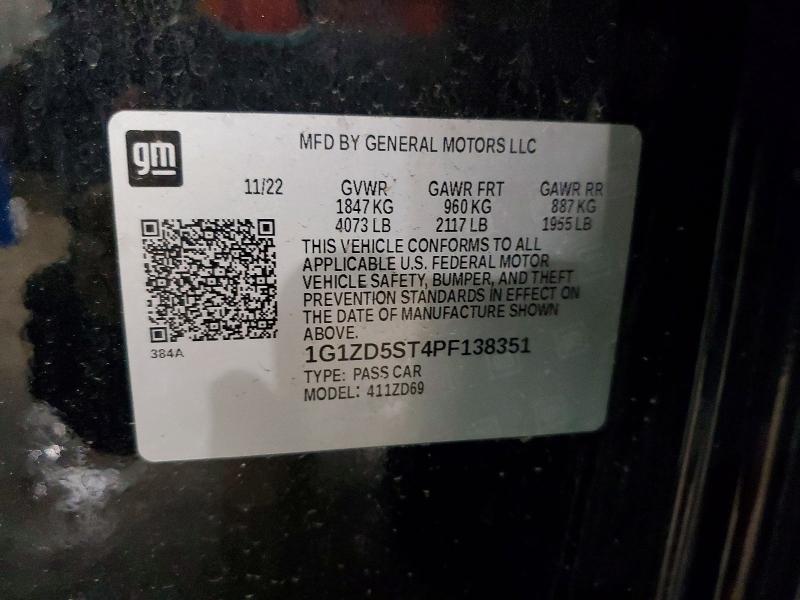 Aukcja sprzedaży 2023 Chevrolet Malibu, vin: 1G1ZD5ST4PF138351, numer aukcji: 45660966