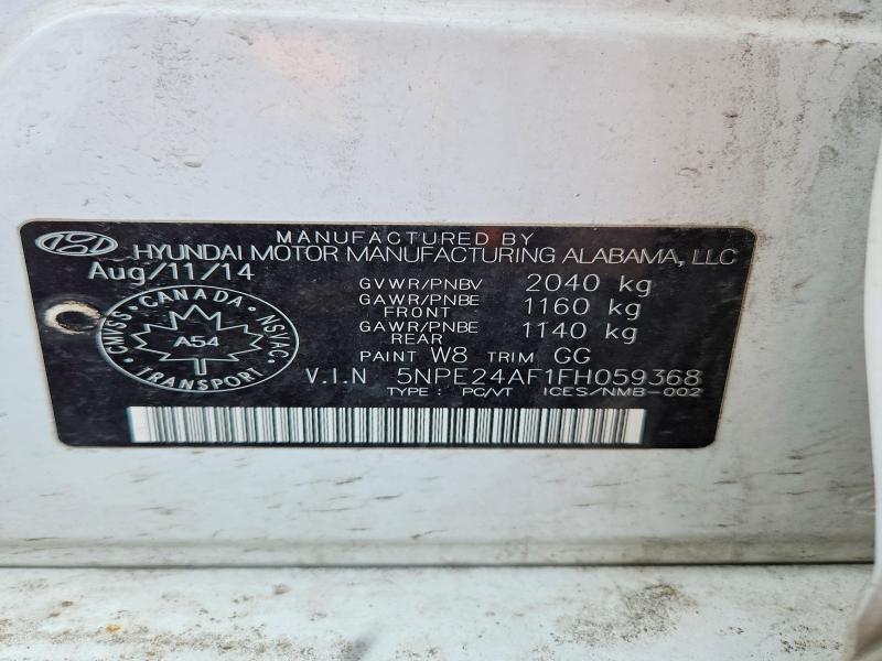 Продаж на аукціоні авто 2015 Hyundai Sonata, vin: 5NPE24AF1FH059368, номер лоту: 46190876