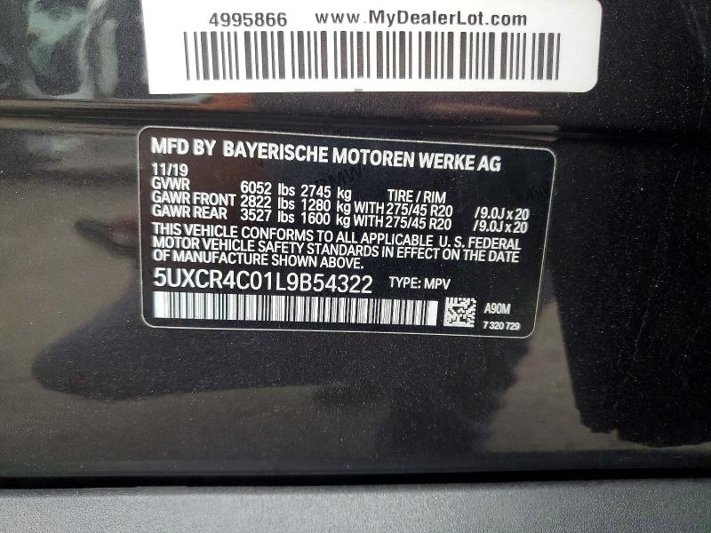 Продаж на аукціоні авто 2020 Bmw X5, vin: 5UXCR4C01L9B54322, номер лоту: 48005066