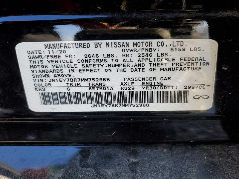 Продажа на аукционе авто 2021 Infiniti Q50, vin: JN1EV7BR7MM752968, номер лота: 75683355