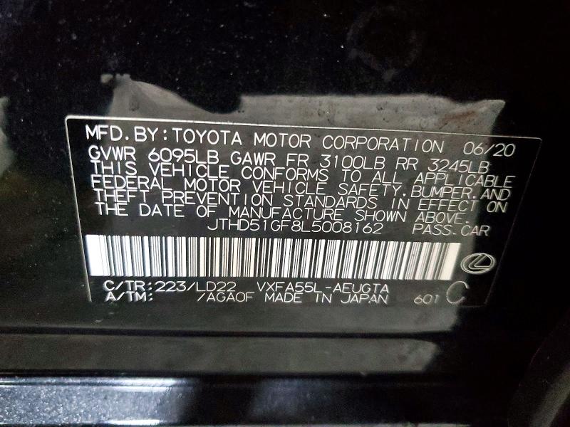 Продаж на аукціоні авто 2020 Lexus Ls 500, vin: JTHD51GF8L5008162, номер лоту: 46278306