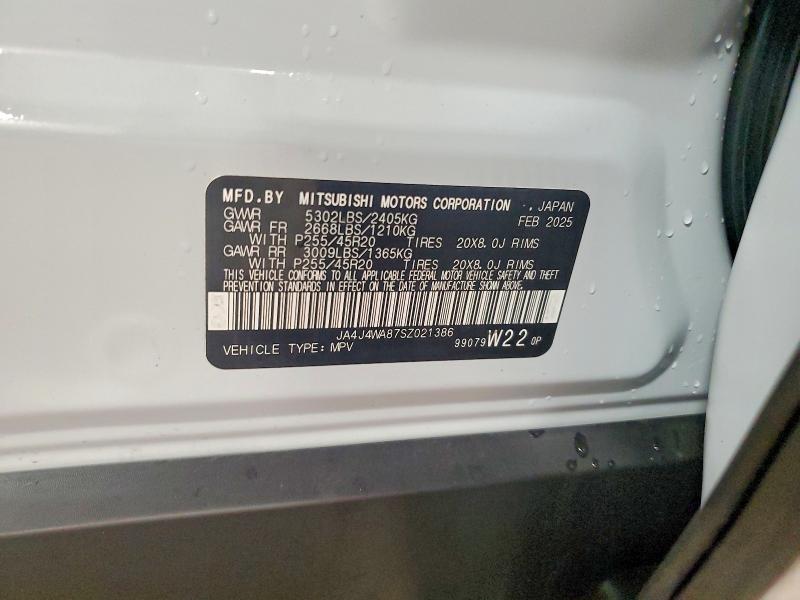 Aukcja sprzedaży 2025 Mitsubishi Outlander, vin: JA4J4WA87SZ021386, numer aukcji: 47646526