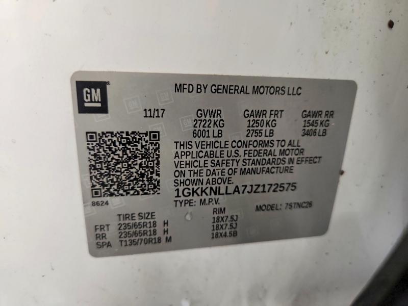 Продажа на аукционе авто 2018 Gmc Acadia, vin: 1GKKNLLA7JZ172575, номер лота: 45450036