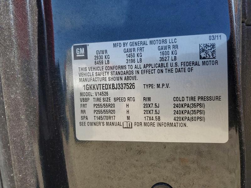 2011 Gmc Acadia მანქანა იყიდება აუქციონზე, vin: 1GKKVTEDXBJ337526, აუქციონის ნომერი: 47535136