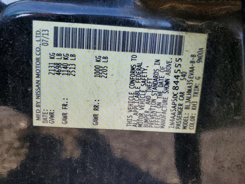 46884086 :رقم المزاد ، 1N4AA5AP5DC844555 vin ، 2013 Nissan Maxima مزاد بيع