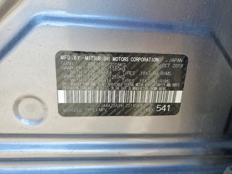 Продаж на аукціоні авто 2020 Mitsubishi Outlander, vin: JA4AZ3A34LZ014563, номер лоту: 47502276