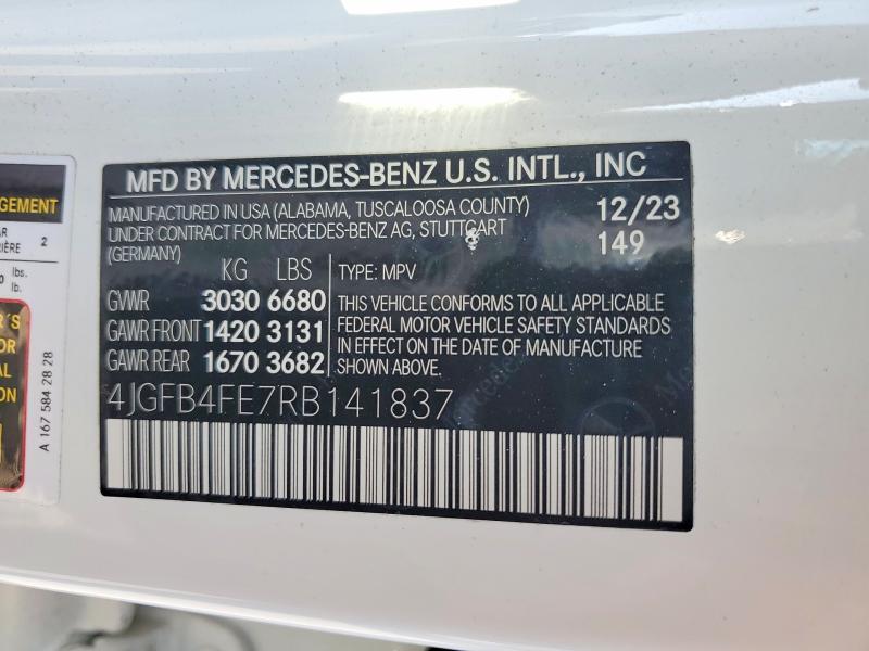 Продаж на аукціоні авто 2024 Mercedes-benz Gle, vin: 4JGFB4FE7RB141837, номер лоту: 79934685
