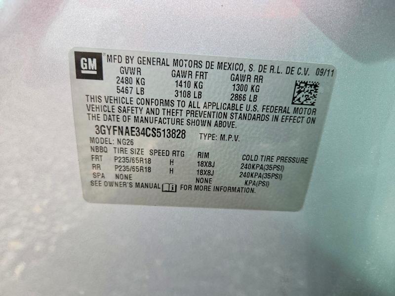 Продажа на аукционе авто 2012 Cadillac Srx, vin: 3GYFNAE34CS513828, номер лота: 46484536