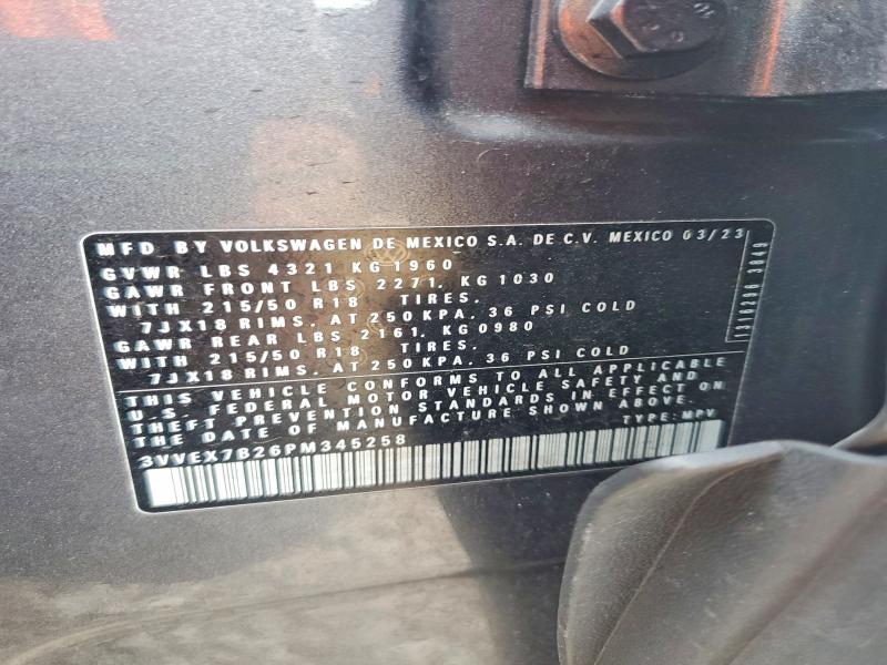 Продаж на аукціоні авто 2023 Volkswagen Taos, vin: 3VVEX7B26PM345258, номер лоту: 46621976