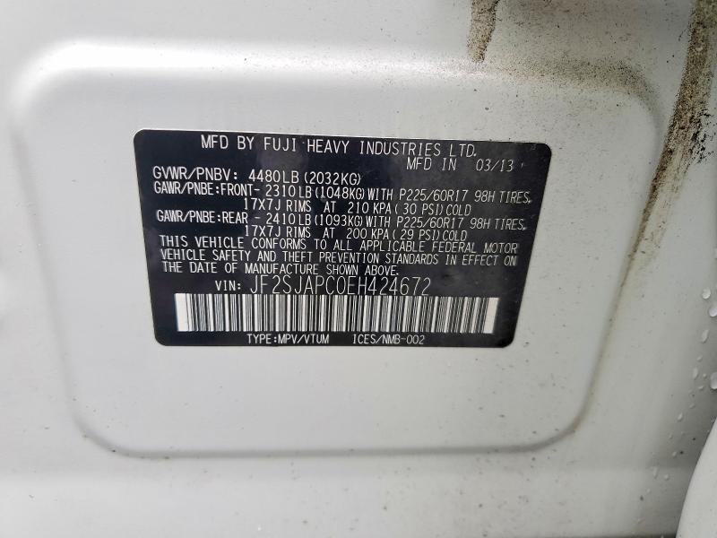 2014 Subaru Forester მანქანა იყიდება აუქციონზე, vin: JF2SJAPC0EH424672, აუქციონის ნომერი: 47192616