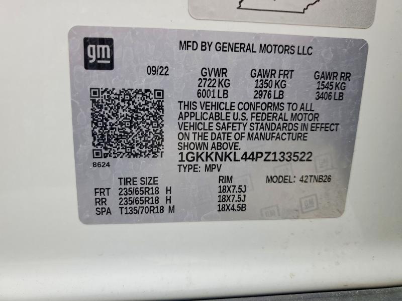 Aukcja sprzedaży 2023 Gmc Acadia, vin: 1GKKNKL44PZ133522, numer aukcji: 47597006