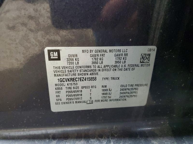 2014 Chevrolet Silverado მანქანა იყიდება აუქციონზე, vin: 1GCVKREC7EZ415858, აუქციონის ნომერი: 46103826