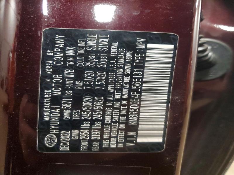 Продаж на аукціоні авто 2023 Hyundai Palisade, vin: KM8R5DGE4PU566131, номер лоту: 46028106