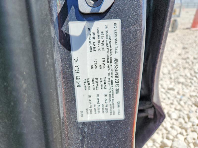 47276466 :رقم المزاد ، 5YJ3E1EA2KF298691 vin ، 2019 Tesla Model 3 مزاد بيع