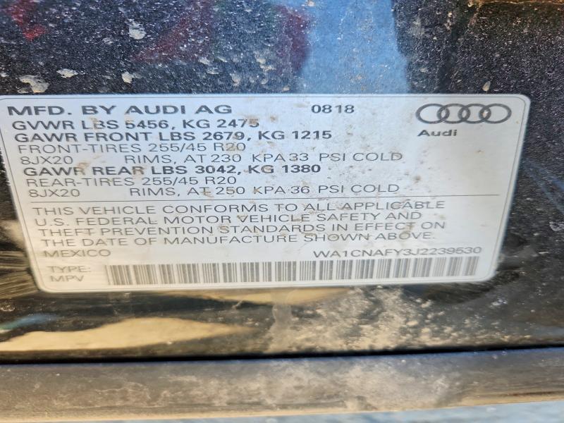 Продажа на аукционе авто 2018 Audi Q5, vin: WA1CNAFY3J2239530, номер лота: 41807996