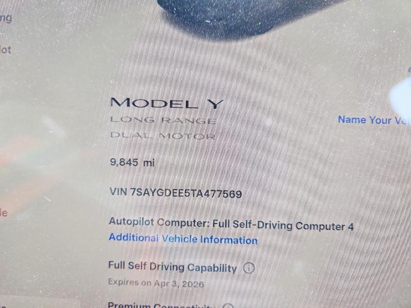 Aukcja sprzedaży 2026 Tesla Model Y, vin: 7SAYGDEE5TA477569, numer aukcji: 48139446