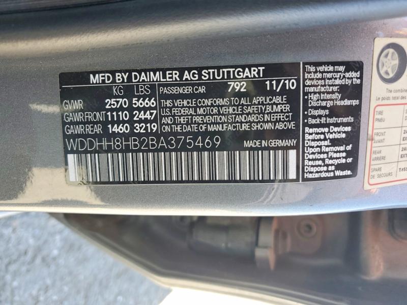 Auction sale of the 2011 Mercedes-benz E, vin: WDDHH8HB2BA375469, lot number: 79669555