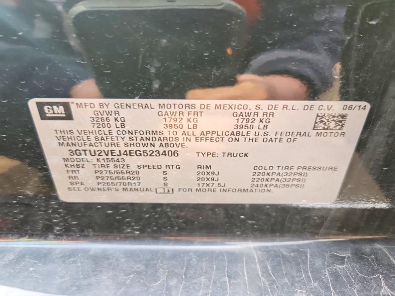 Aukcja sprzedaży 2014 Gmc Sierra, vin: 3GTU2VEJ4EG523406, numer aukcji: 46900406