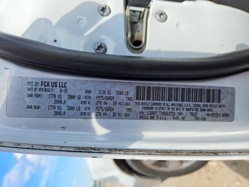 46289896 :رقم المزاد ، 1C6RR7LT7HS553733 vin ، 2017 Ram 1500 مزاد بيع