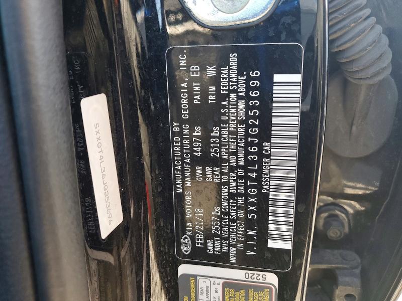 46860126 :رقم المزاد ، 5XXGT4L36JG253696 vin ، 2018 Kia Optima مزاد بيع