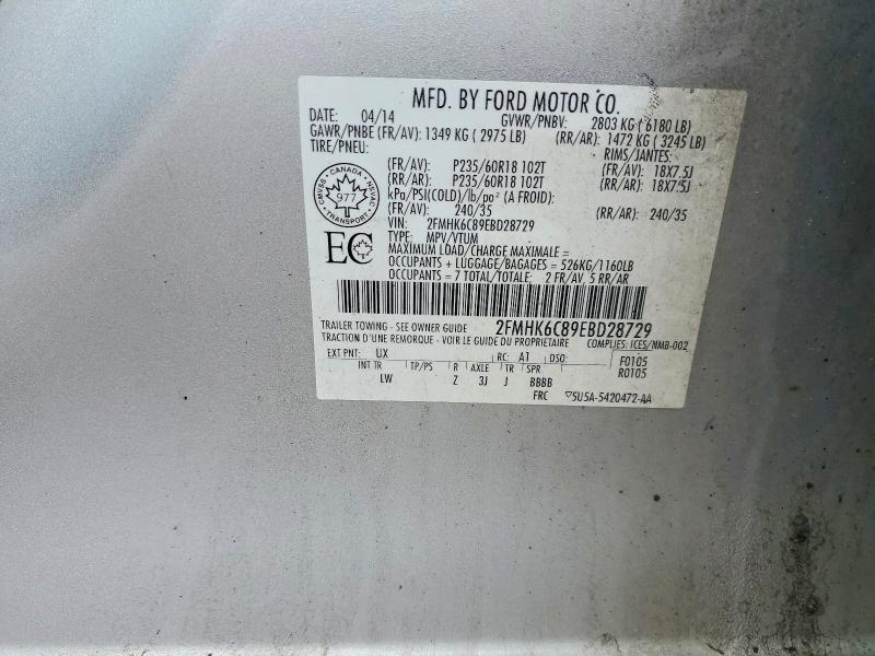 Продажа на аукционе авто 2014 Ford Flex, vin: 2FMHK6C89EBD28729, номер лота: 79894005