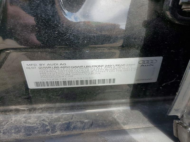 Продажа на аукционе авто 2007 Audi A4, vin: WAUDF78E77A191930, номер лота: 79903295