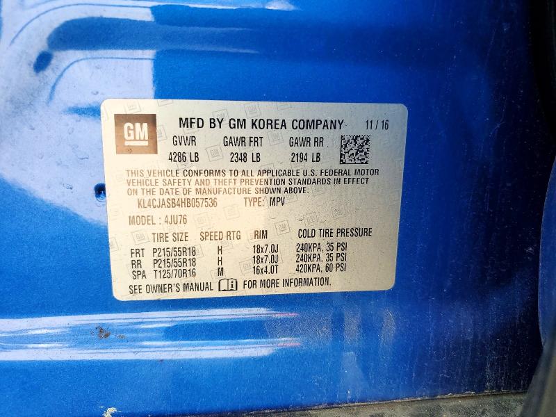 Продажа на аукционе авто 2017 Buick Encore, vin: KL4CJASB4HB057536, номер лота: 45496396