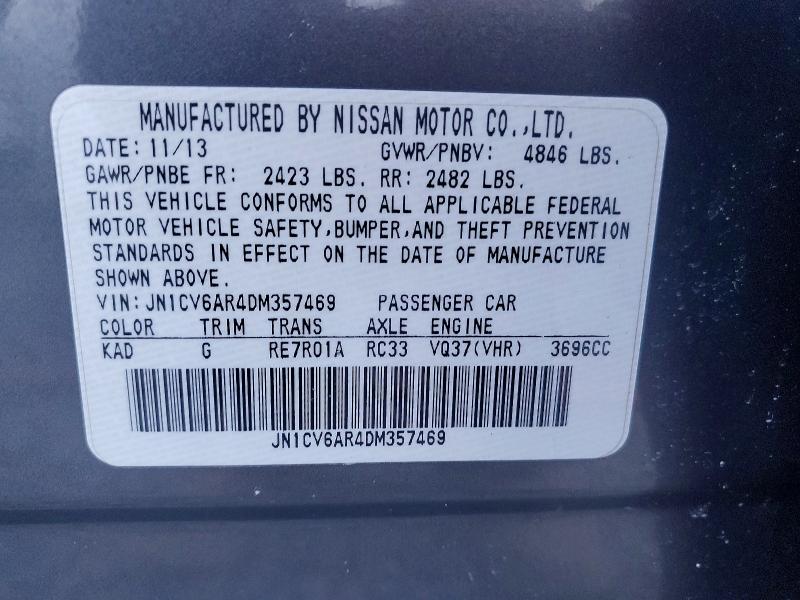 Aukcja sprzedaży 2013 Infiniti G37 Sedan, vin: JN1CV6AR4DM357469, numer aukcji: 46390536