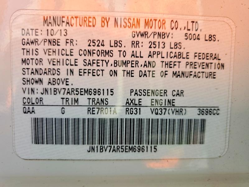 Aukcja sprzedaży 2014 Infiniti Q50, vin: JN1BV7AR5EM696115, numer aukcji: 41602726