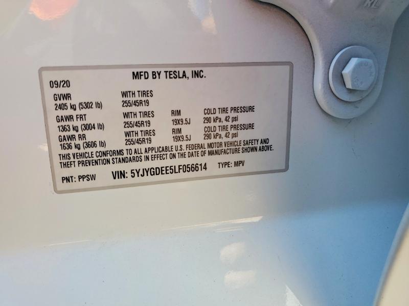 Aukcja sprzedaży 2020 Tesla Model Y, vin: 5YJYGDEE5LF056614, numer aukcji: 79588185