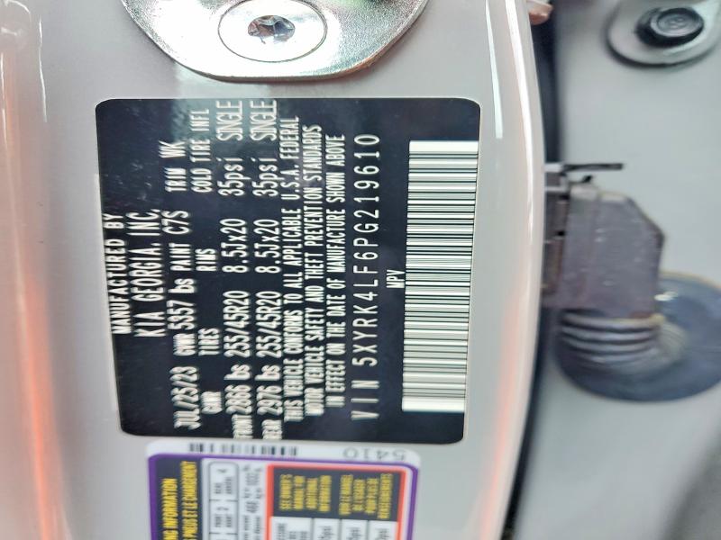 45643956 :رقم المزاد ، 5XYRK4LF6PG219610 vin ، 2023 Kia Sorento مزاد بيع