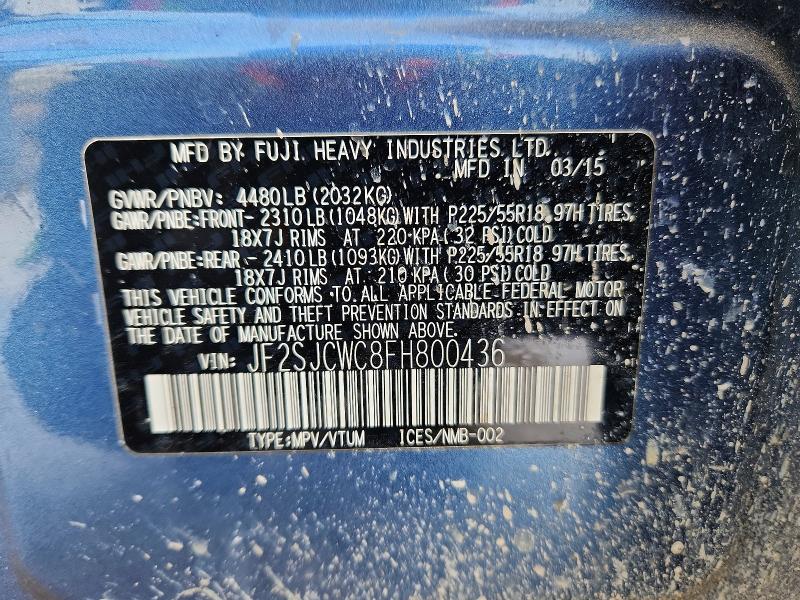 46532466 :رقم المزاد ، JF2SJCWC8FH800436 vin ، 2015 Subaru Forester مزاد بيع