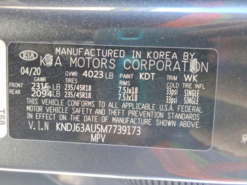 Aukcja sprzedaży 2021 Kia Soul, vin: KNDJ63AU5M7739173, numer aukcji: 45649316